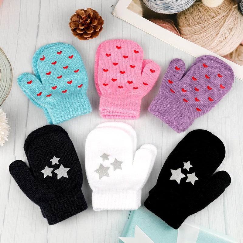 ONESING 5 Pair Toddler Mittens Black Baby Winter Gloves for Girls Boys - Warm Newborn Gloves - Image 4